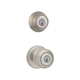 Kwikset 690CV-15 Knob Lockset, Keyed Key, 3 Grade, Satin Nickel