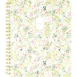 Leah Bisch Academic Year Weekly/Monthly Planner, Floral Artwork, 11" x 9.25", Multicolor Cover, 12-Month: July 2024-June 2025