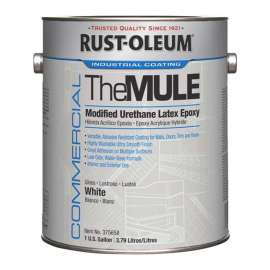 Commercial The MULE (Modified Urethane Latex Epoxy), Interior/Exterior, Gloss Glass White, 1 gal Bucket/Pail, 2/Carton