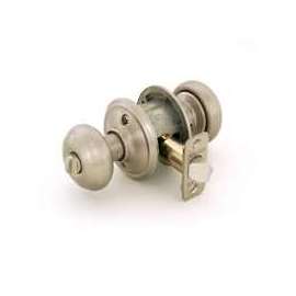 Schlage Georgian F51A GEO 619 Keyed Entry Knob, 1-3/8 to 1-3/4 in Thick Door, Brass/Zinc, Satin Nickel