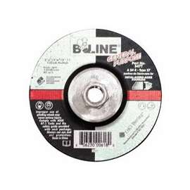 Depressed Center Grinding Wheel, 5 in dia, 1/4 in Thick, 5/8 in-11 Arbor, 24 Grit, Aluminum Oxide