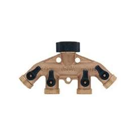 Orbit 62010N Hose Faucet Manifold, 3/4 in Swivel x MHT, 4 Ports/Ways