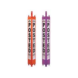 RANCHMATE 3DP-P Posted Marker Sign, Plastic, Purple, For Chain Link Fencing, Fence Posts and Trees