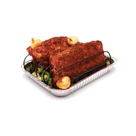 GrillPro 41615 Non-Stick Rib Rack, Stainless Steel, For Pans or Right on the Grill Surface