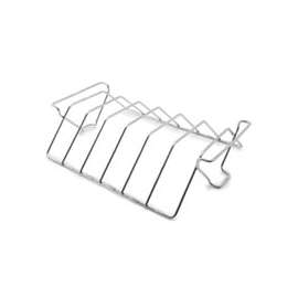 GrillPro 41616 Rib and Roast Rack, 15-1/2 in W x 3-1/2 in H x 10-1/4 in D, Stainless Steel