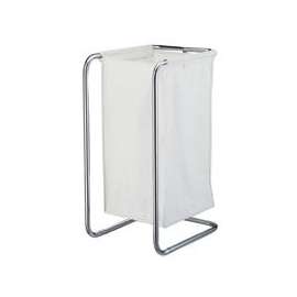 HomeBasix Laundry Sorter With Bag, Resin, Chrome, White, 28-1/2 X 14-1/2 X 16-1/2 In