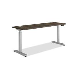 Coordinate Height Adjustable Desk Bundle 2-Stage, 70" x 22" x 27.75" to 47", Florence WalnutSilver