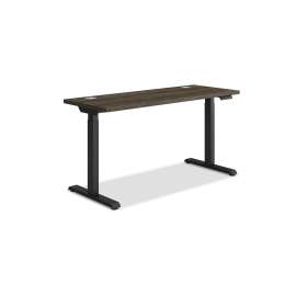 Coordinate Height Adjustable Desk Bundle 2-Stage, 58" x 22" x 27.75" to 47", Florence WalnutBlack