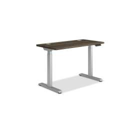 Coordinate Height Adjustable Desk Bundle 2-Stage, 46" x 22" x 27.75" to 47", Florence WalnutSilver
