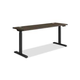 Coordinate Height Adjustable Desk Bundle 2-Stage, 70" x 22" x 27.75" to 47", Florence WalnutBlack