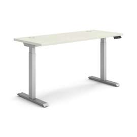 Coordinate Height Adjustable Desk Bundle 2-Stage, 58" x 22" x 27.75" to 47", Silver MeshSilver