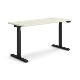 Coordinate Height Adjustable Desk Bundle 2-Stage, 58" x 22" x 27.75" to 47", Silver MeshBlack