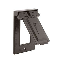 HUBBELL 5103-2 Cover, 4-9/16 in L, 2-13/16 in W, Metal, For GFCI Receptacles