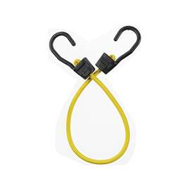 KEEPER Ultra 06074 Bungee Cord with Steel Core, Hook End, 24 in L, Rubber, Yellow