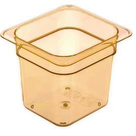 StorPlus High Heat Food Pan, 2.5 qt, 6.38 x 6.75 x 6, Amber, Plastic