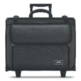 Morgan Recycled Rolling Catalog Case, Fits Devices Up to 17.3", 18.13 x 7.13 x 13.5, Black/Gray