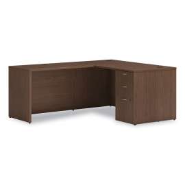 HON Mod L-Station Double Pedestal Desk Bundle, 66" x 72" x 29", Java Oak