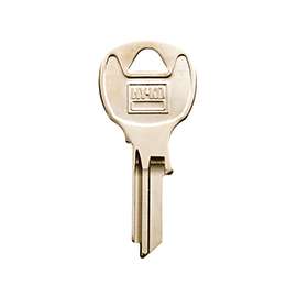 Hy-Ko 11010NA43 Key Blank, 2 in L x 0.87 in W, Brass, Nickel Plated