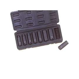 Vulcan Deep Impact Socket Set, 8 Piece, 3/8 In Drive, Chrome Molybdenum Alloy Steel, Phosphate, Sae