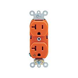 Leviton 285-05362-0IG Duplex Receptacle, 20 A, 2-Pole, 5-20R, Orange