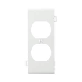 Leviton PSC8-W Duplex Receptacle Sectional Wallplate, 1-Gang, Thermoplastic Nylon, White