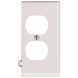 Leviton PSE8-I Duplex Receptacle Sectional Wallplate, 1-Gang, Thermoplastic Nylon, Ivory