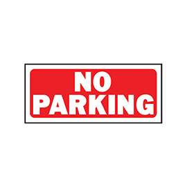HY-KO 23002 Fence Sign, Rectangular, NO PARKING, White Legend, Red Background
