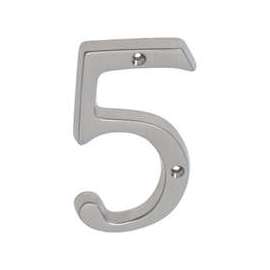 Schlage SC2-3056-619 House Number, Character 5, 4 in H Character, Nickel Character