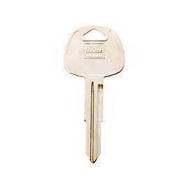 Hy-Ko 11010HY14 Key Blank, 3 in L x 1 in W, Brass, Nickel Plated