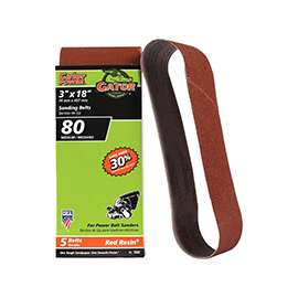 Gator 7032 Sanding Belt, 80-Grit, Medium, 18 in L, 3 in W, Aluminum Oxide