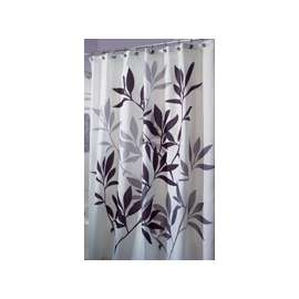 iDESIGN 35620 Shower Curtain, 72 in L, 72 in W, Polyester, Gray/Neutral Black