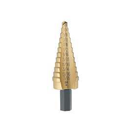 IRWIN Unibit 15104 Self-Starting Step Drill Bit, Tree Flute, Round Shank, 3/8 in Dia Shank