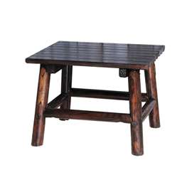 Leigh Country Traditional TX 93723 Charred Wood End Table, 20 in OAW, 18-1/2 in OAD, Wood Frame, Clear Lacquer Frame