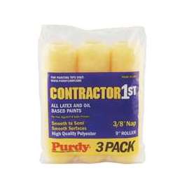 Purdy Contractor 1st 14C867000 Paint Roller Cover, Oil, Water-Based Paint, 3/8 in Thick Nap, 1-1/2 in Core