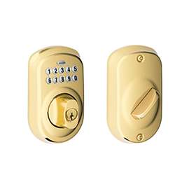 Schlage BE365 PLY 505 Heavy-Duty Deadbolt, Keyed Alike, Keyed Different Key, 2 Grade, 1-Cylinder, Brass