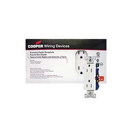 Eaton Wiring Devices 1107W-JP-C Duplex Receptacle, 15 A, 2-Pole, 5-15R, White