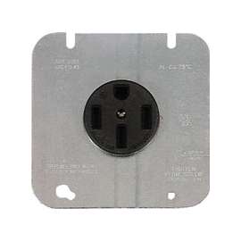 Eaton Wiring Devices 1168 Series 1168-2-SP Power Receptacle, 50 A, Black