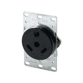 Eaton Cooper Wiring 1263-BOX Power Receptacle, 30 A, Brown