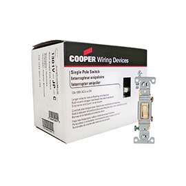 Eaton Wiring Devices 1301V-JP-C Toggle Switch, 120 V, Wall Mounting, Polycarbonate, Ivory