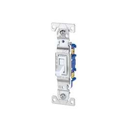 Eaton Wiring Devices 1301W Toggle Switch, 120 V, Wall Mounting, Polycarbonate, White