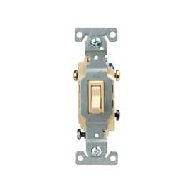Eaton Cooper Wiring 1303V Toggle Switch, 120 V, Wall Mounting, Polycarbonate, Ivory