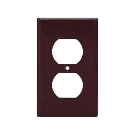 Arrow Hart 2132B-BOX Duplex Receptacle, Standard Wallplate, 1-Gang, Thermoset, Brown