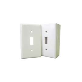 EATON 2134W-JP Standard-Size Wallplate, 1-Gang, Thermoset, White