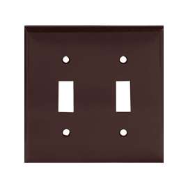 Arrow Hart 2139B-BOX Standard-Size Wallplate, 2-Gang, Thermoset, Brown