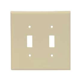 Arrow Hart 2139V-BOX Standard-Size Wallplate, 2-Gang, Thermoset, Ivory