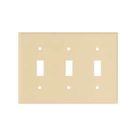 Arrow Hart 2141V-BOX Standard-Size Wallplate, 3-Gang, Thermoset, Ivory