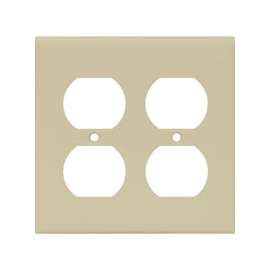 Arrow Hart 2150V-BOX Duplex Receptacle, Standard Wallplate, 2-Gang, Thermoset, Ivory
