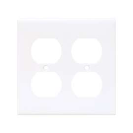 Arrow Hart 2150W-BOX Duplex Receptacle, Standard Wallplate, 2-Gang, Thermoset, White