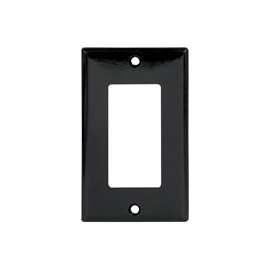 EATON 2151BK-BOX Standard-Size Wallplate, 1-Gang, Thermoset, Black