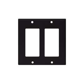 EATON 2152BK-BOX Standard-Size Wallplate, 2-Gang, Thermoset, Black